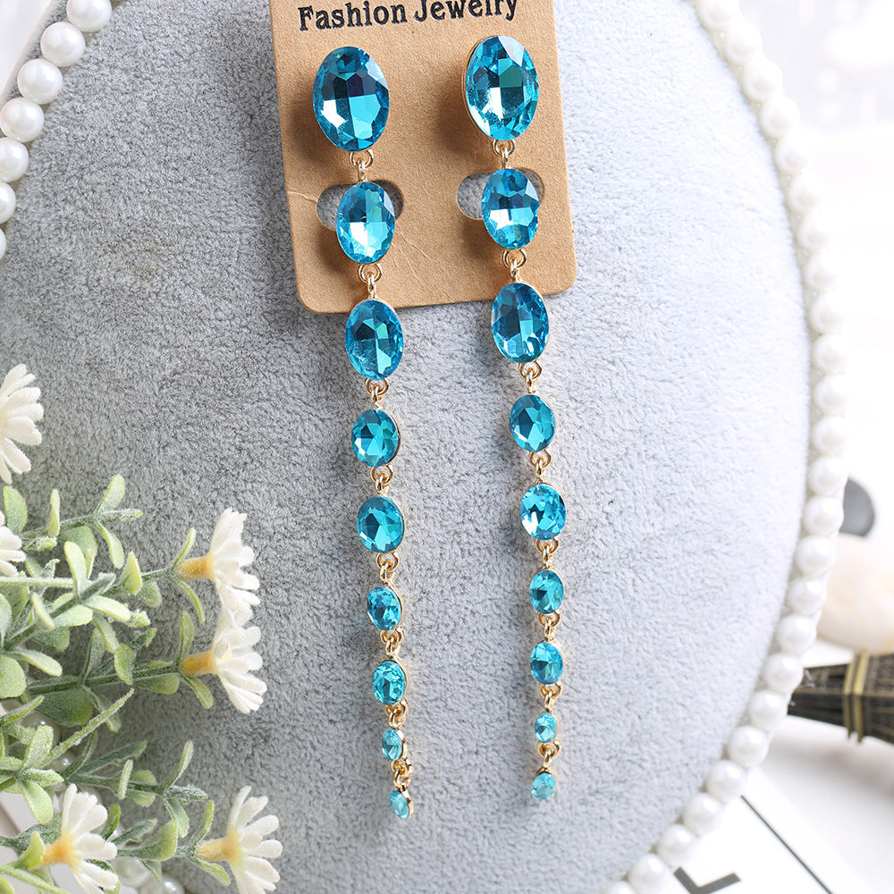 Wholesale Extra Long Crystal Boho Earrings